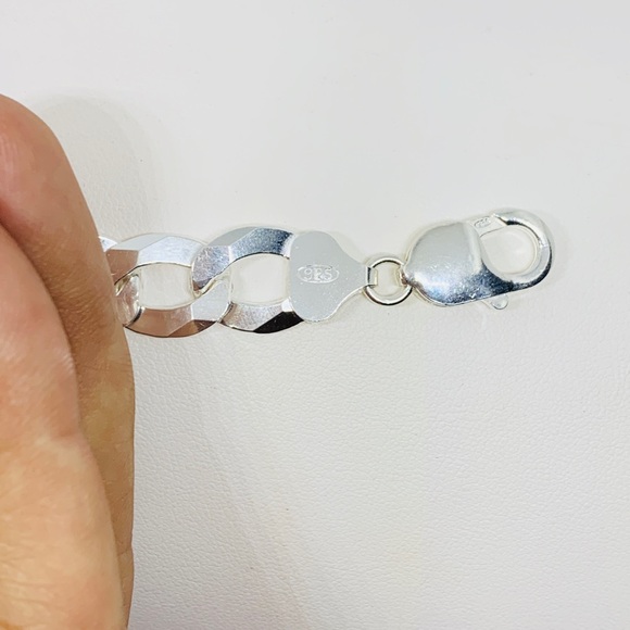 Sterling Silver 925 Men's Bracelet 9” 11mm - Picture 6 of 13